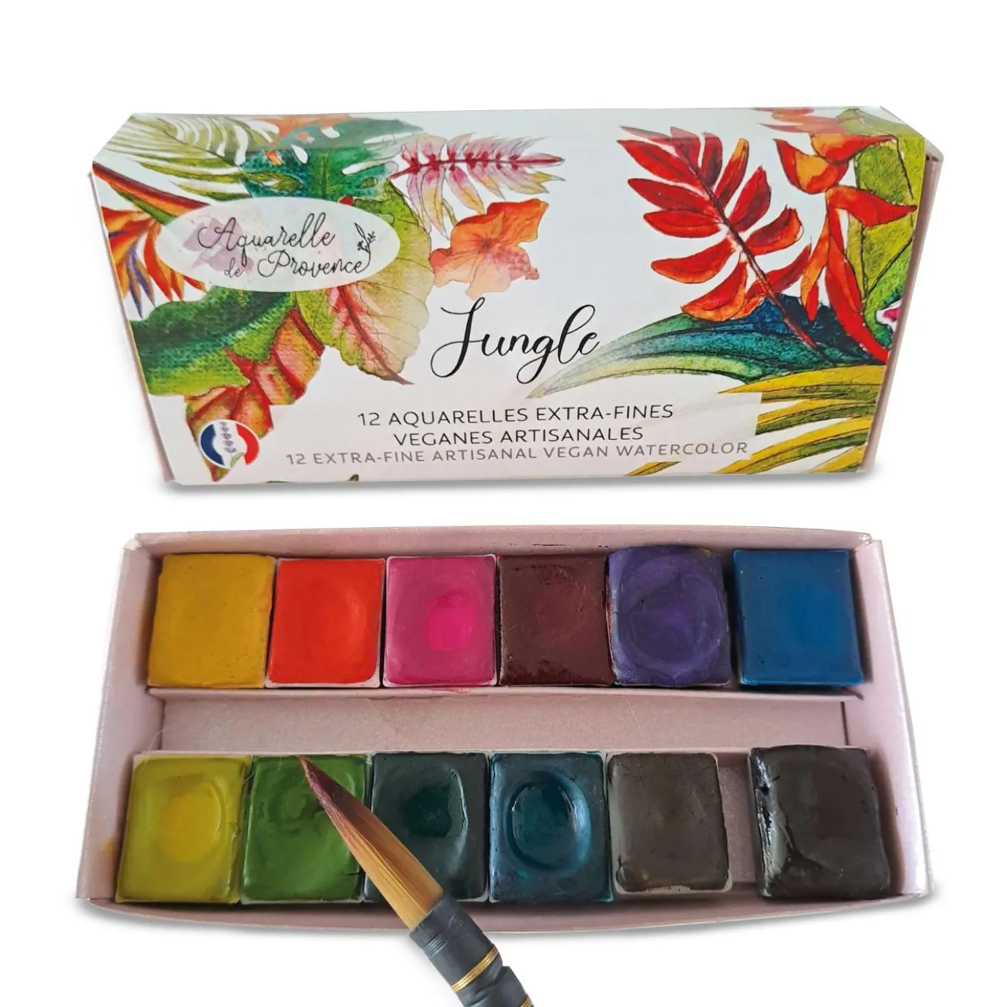 Aquarelle de Provence® extrafeine Aquarellfarben 12er-Set, "Jungle"