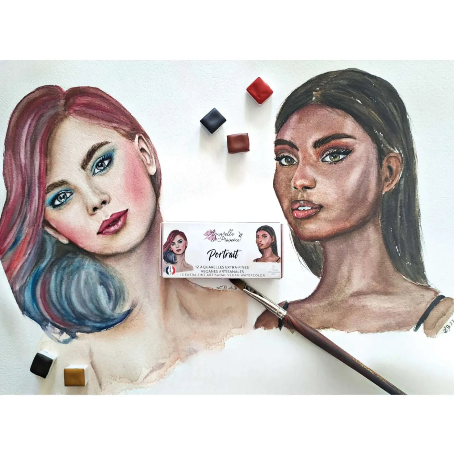 Aquarelle de Provence® extrafeine Aquarellfarben 12er-Set, "Porträt"