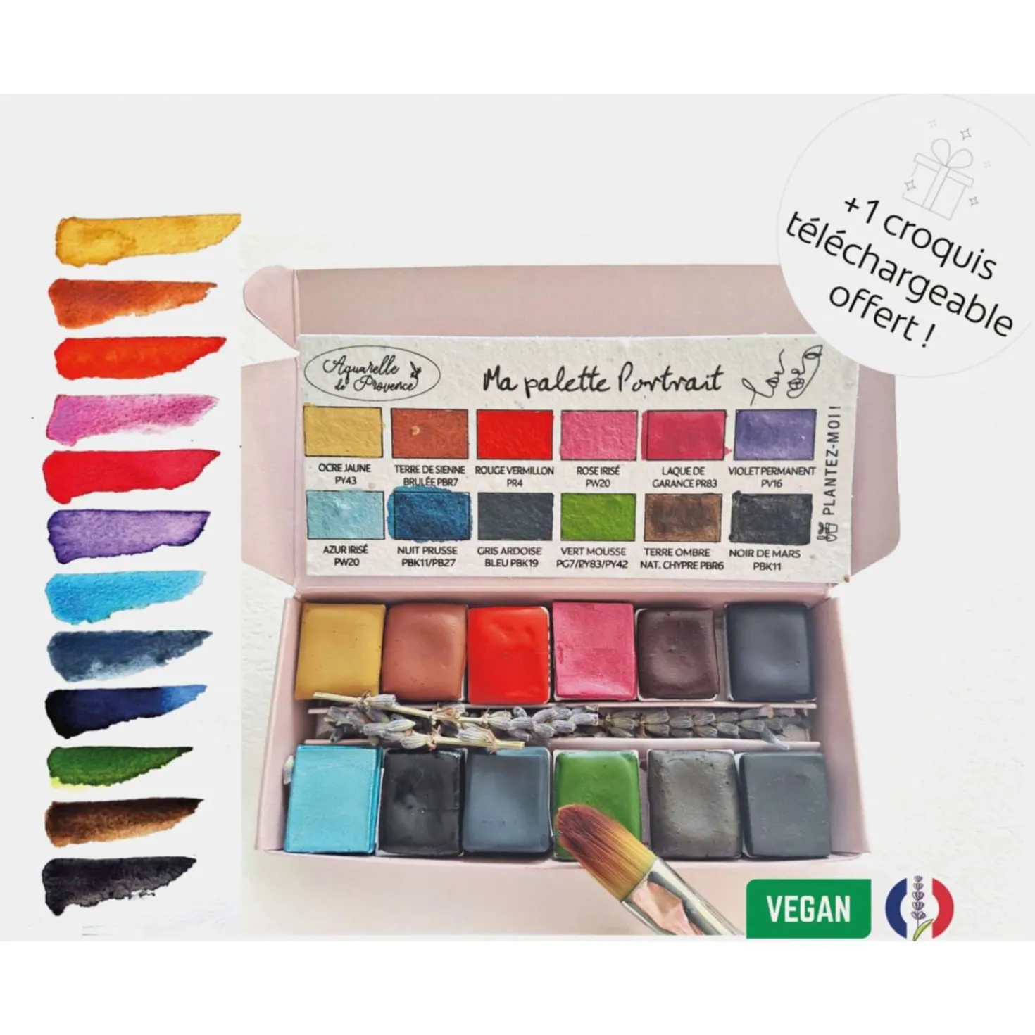 Aquarelle de Provence® extrafeine Aquarellfarben 12er-Set, "Porträt"