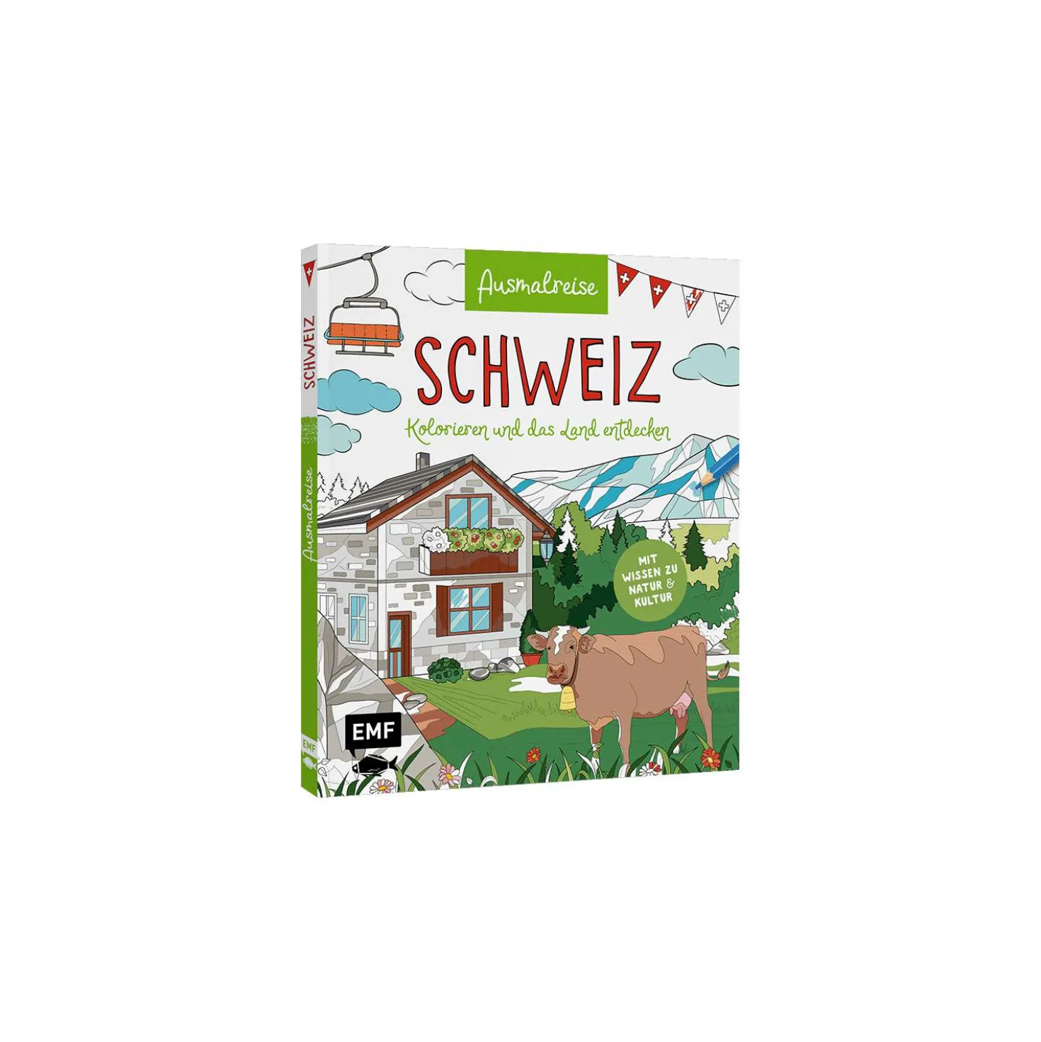 Ausmalreise Schweiz – Kolorieren und das Land entdecken
