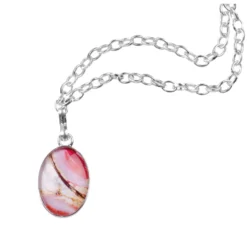 Cabochon Anhänger oval, silberfarben