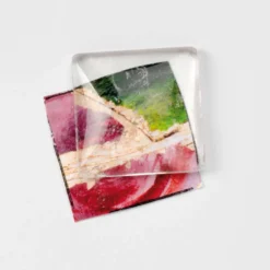 Cabochon Ohrhänger mit Clipverschluss, rund, silberfarben