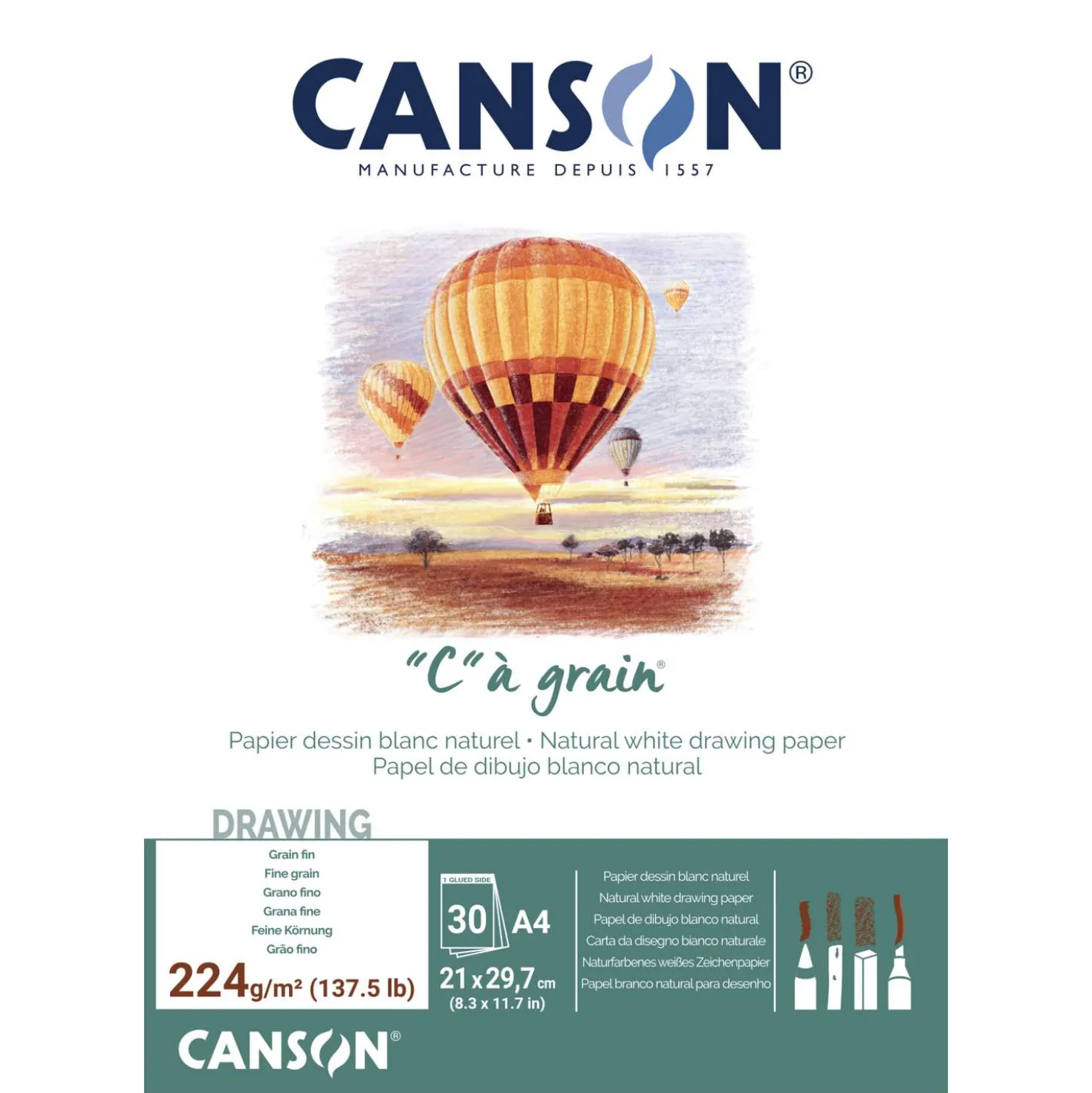 CANSON® "C" à grain® Zeichenblock