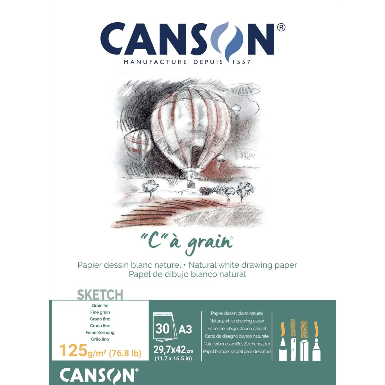 CANSON® "C" à grain® Zeichenblock