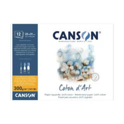 CANSON® Coton d’Art Aquarellblock Feinkorn, einseitig geleimt