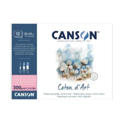 CANSON® Coton d’Art Aquarellblock Satiniert, einseitig geleimt