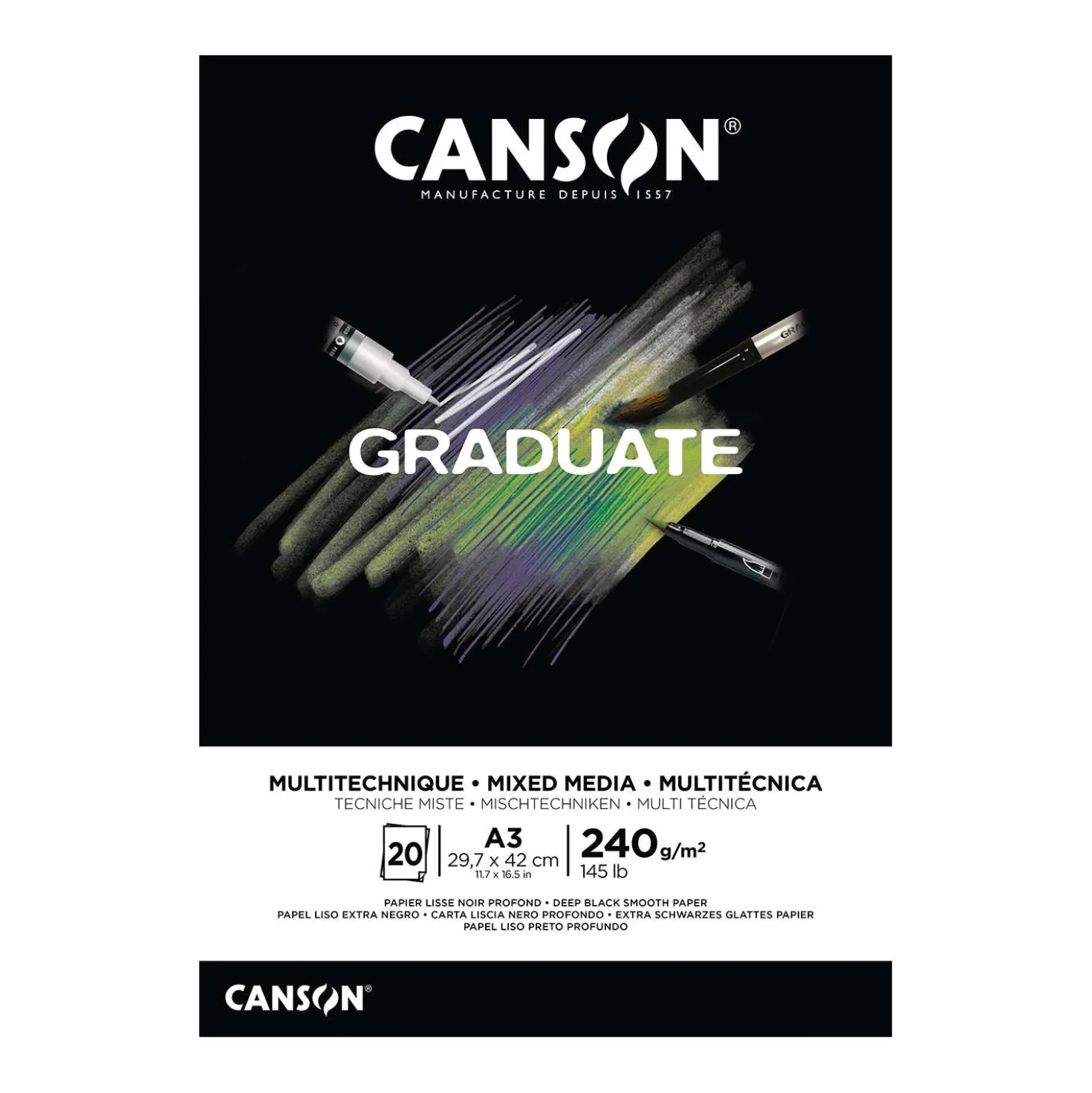 CANSON® Graduate Mixed Media Black Block