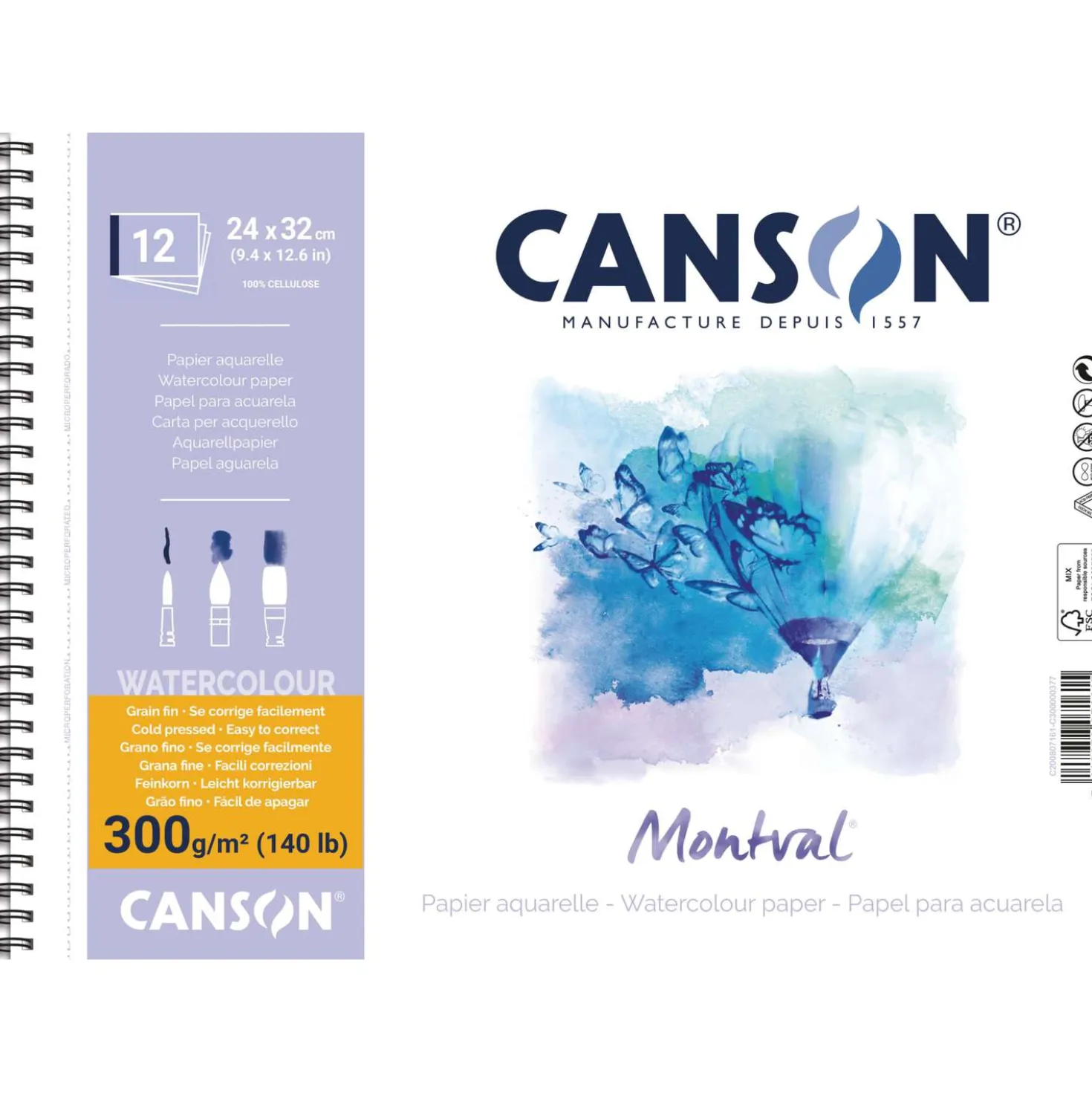 CANSON® Montval® Aquarellkarton, 300 g/qm Feinkorn