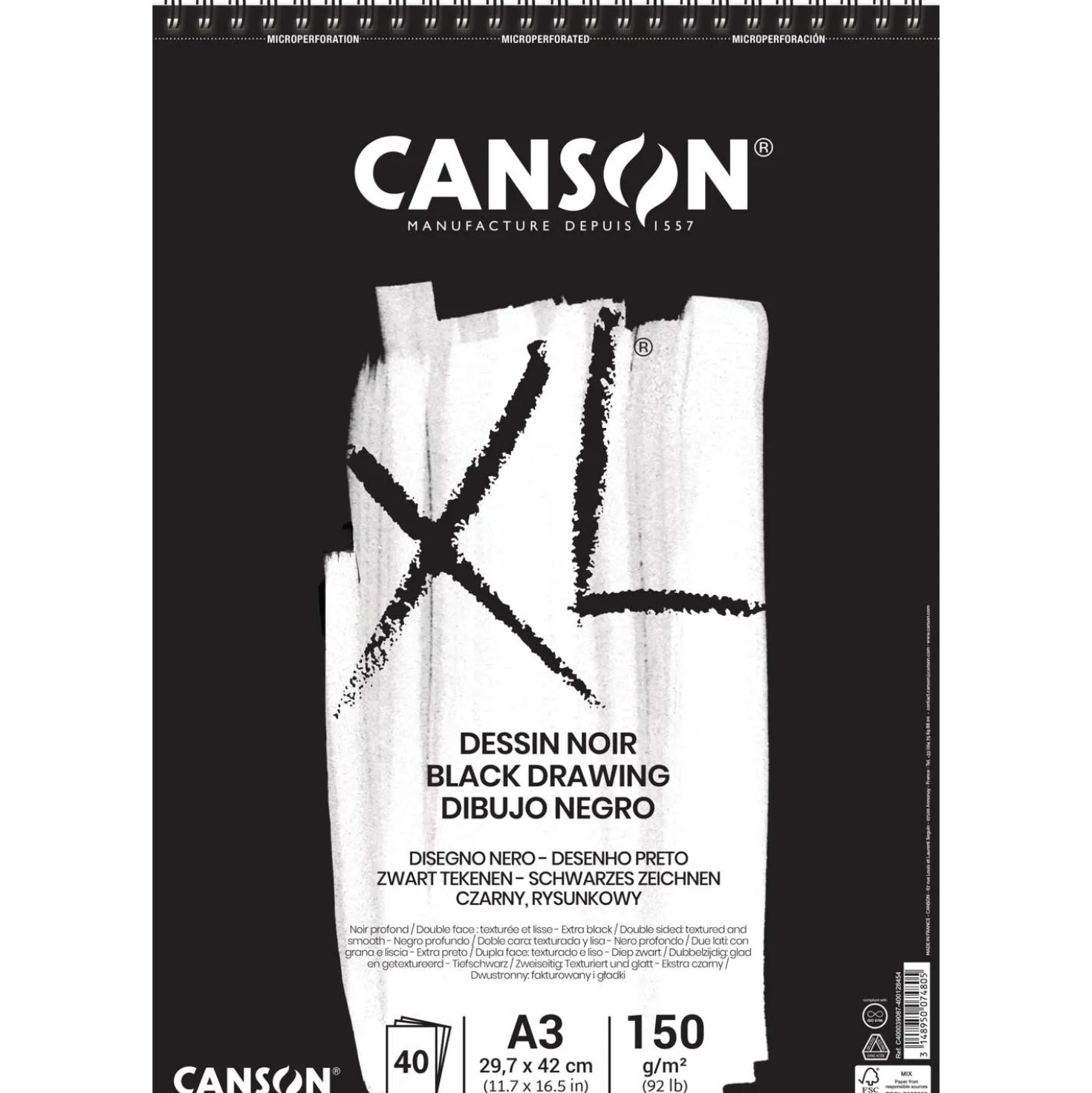 CANSON® XL® Dessin Noir schwarzes Zeichenpapier