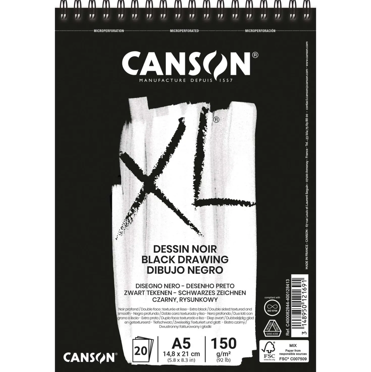 CANSON® XL® Dessin Noir schwarzes Zeichenpapier