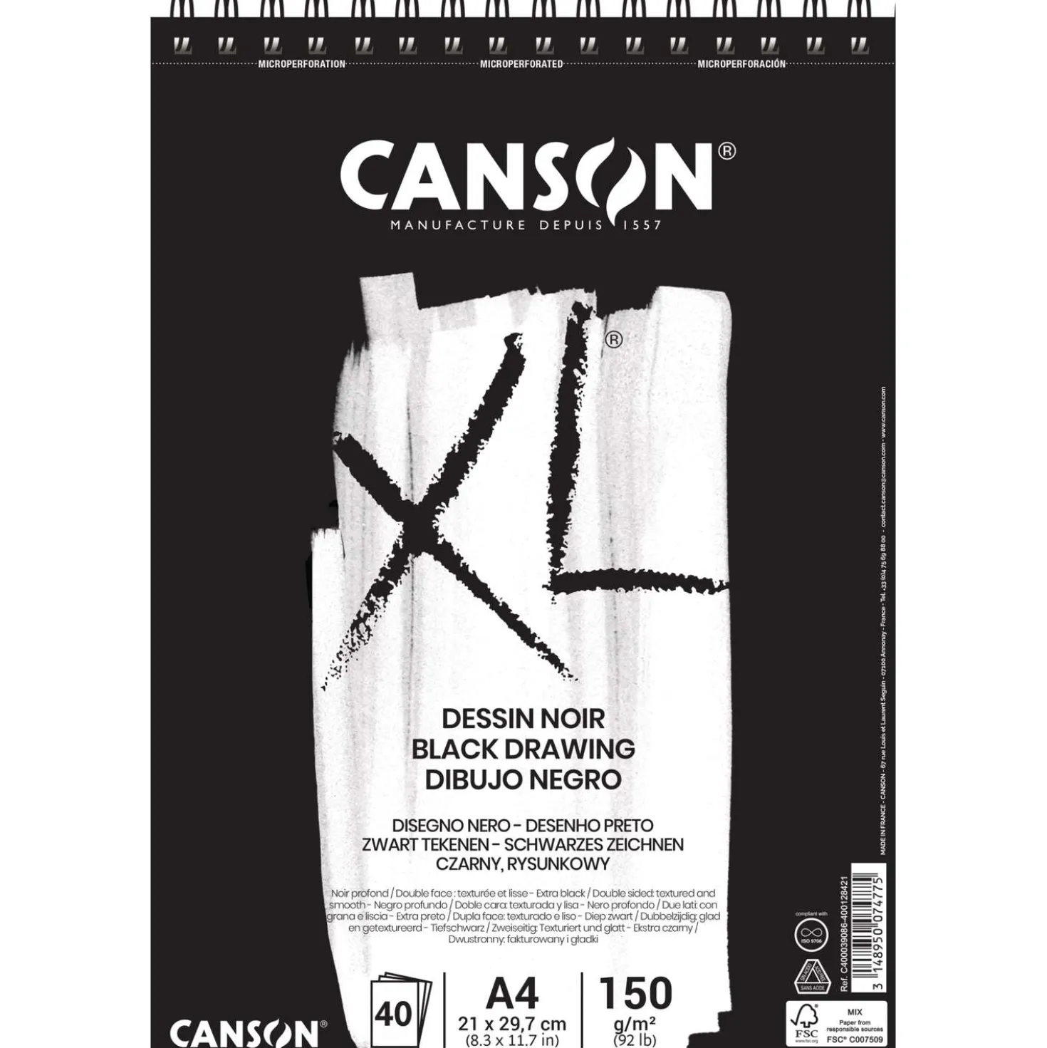 CANSON® XL® Dessin Noir schwarzes Zeichenpapier