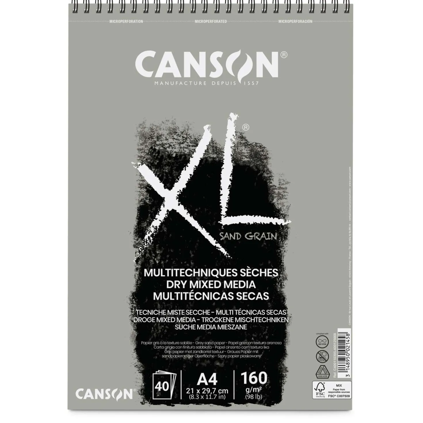 CANSON® XL® Dry Mixed Media Sand Grain Spiralblock