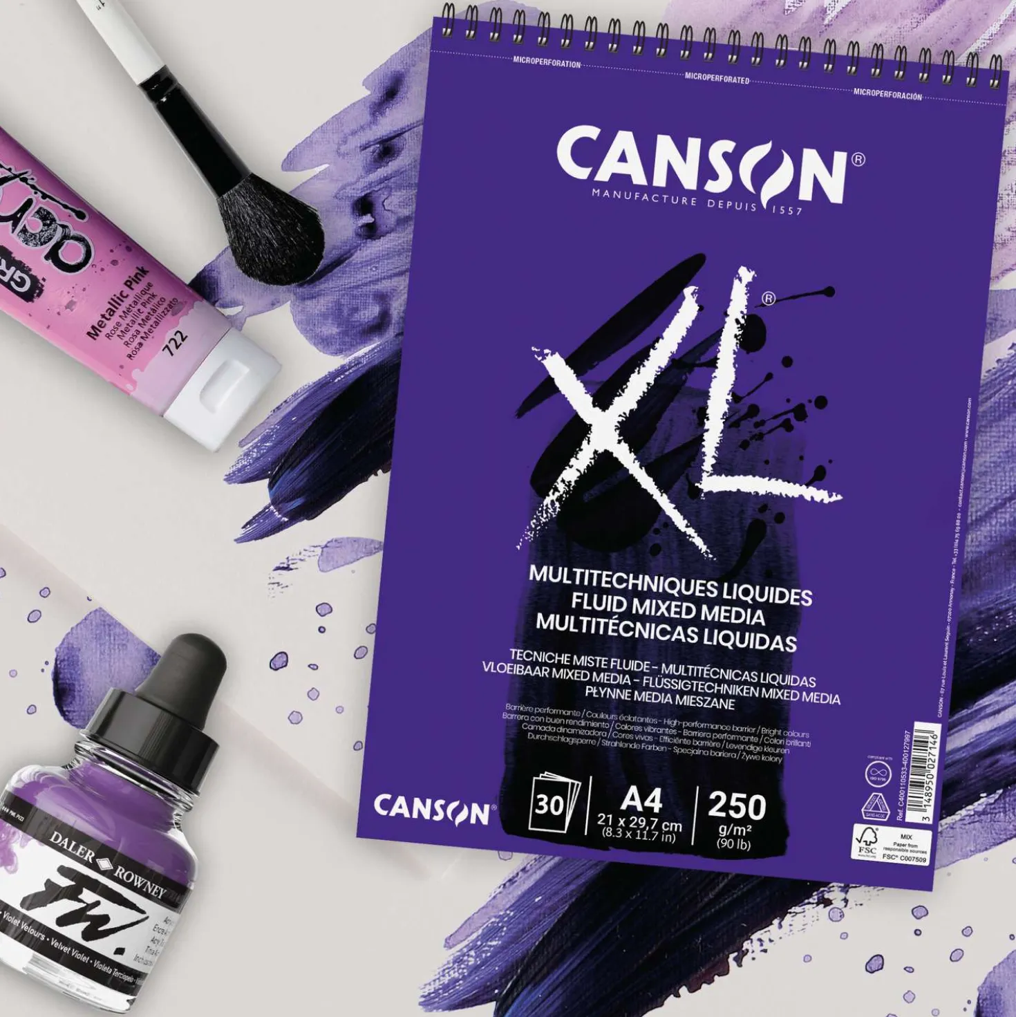 CANSON® XL® Fluid Mixed Media Spiralblock