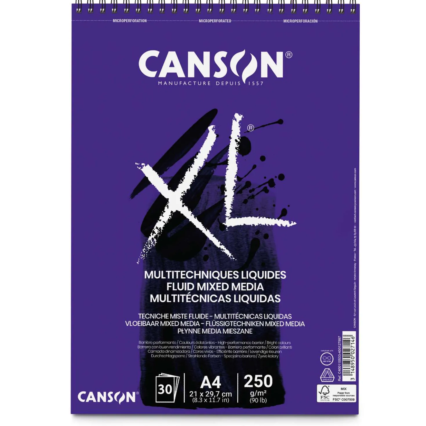 CANSON® XL® Fluid Mixed Media Spiralblock
