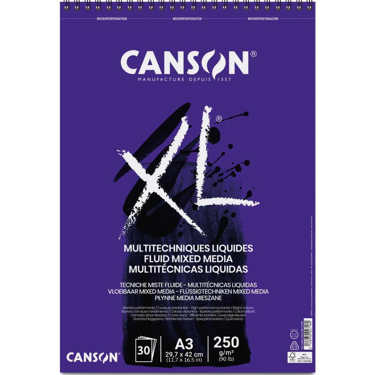 CANSON® XL® Fluid Mixed Media Spiralblock