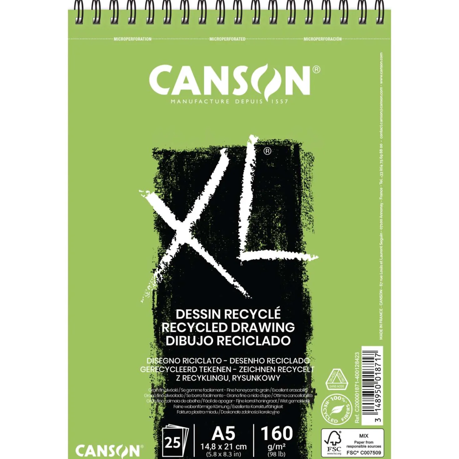 CANSON® XL® Recycling Spiral-Zeichenblock