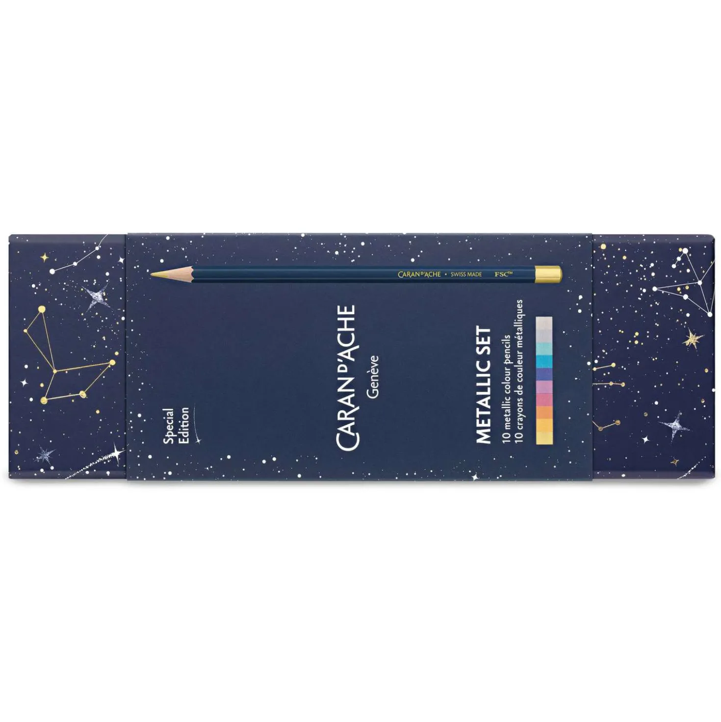 CARAN d'ACHE Special Edition Cosmic Blue Metallic Set – 10 Farbstifte