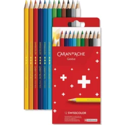 CARAN D'ACHE® Swisscolor im Karton-Etui, wasserfeste Farbstifte