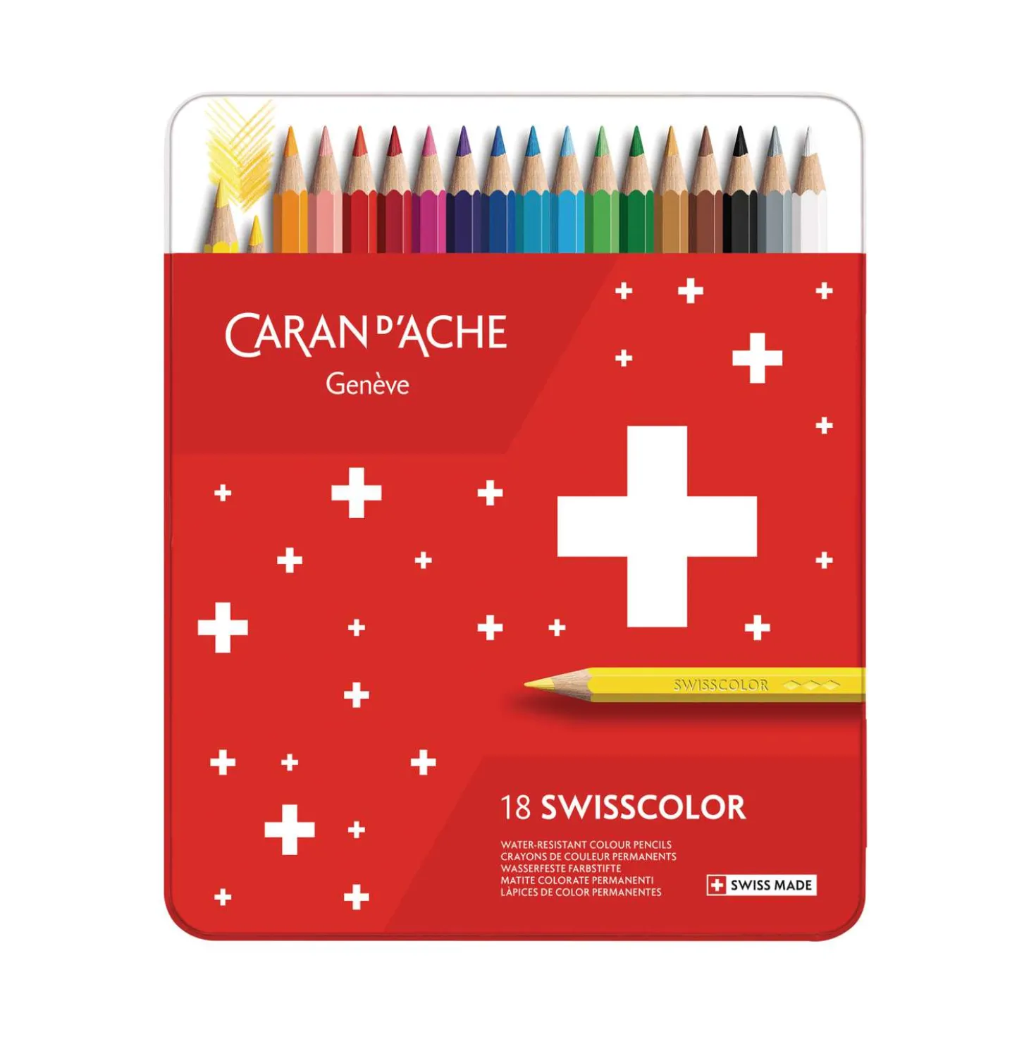CARAN D'ACHE® Swisscolor wasserfeste Farbstifte, Metall-Etuis