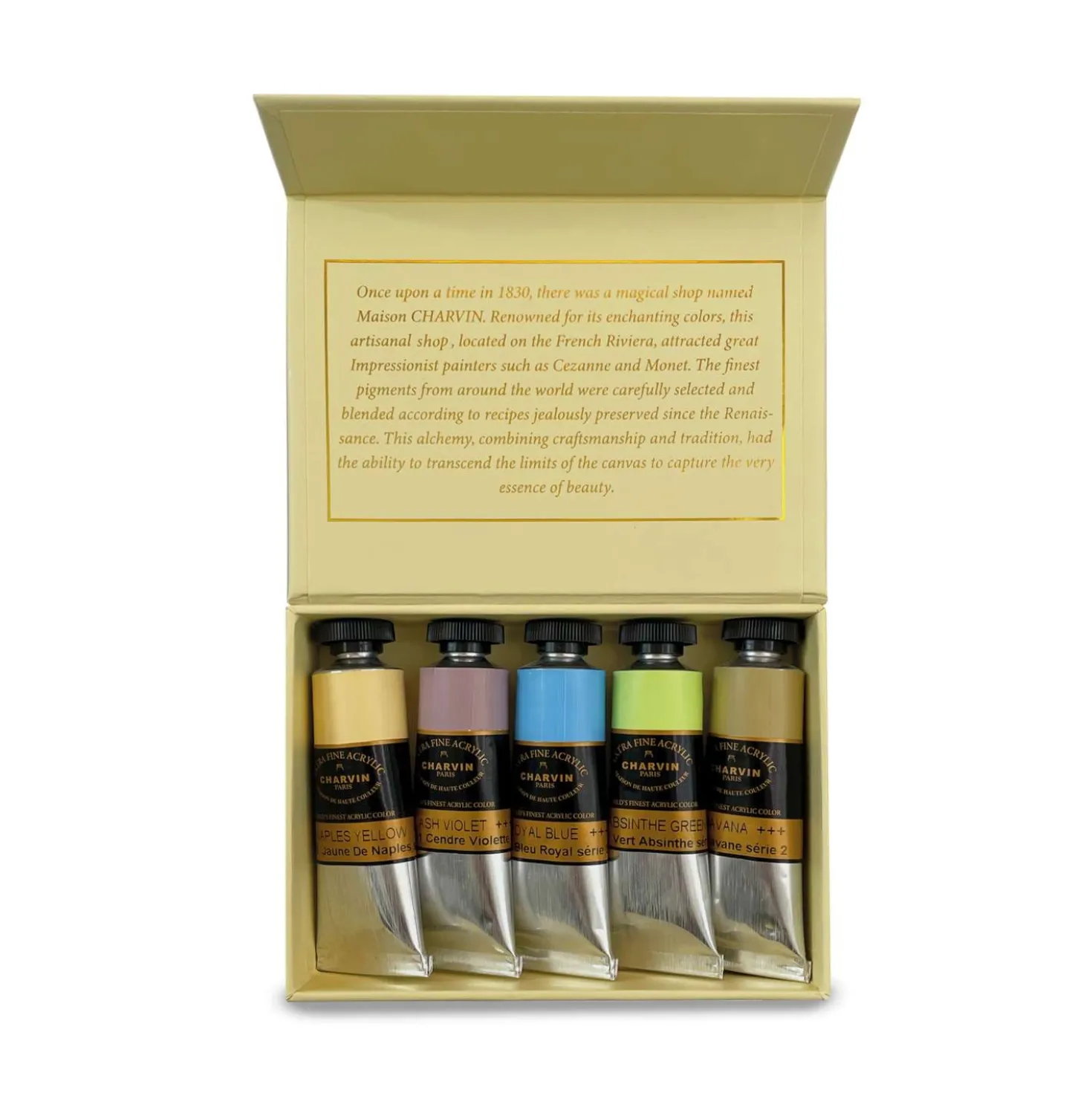 CHARVIN extrafeine Acrylfarben Pocketboxen, 5 x 20 ml-Tuben