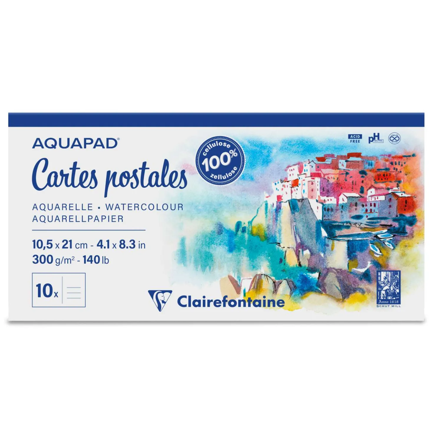 Clairefontaine AQUAPAD® Cartes postales, Postkarten-Block