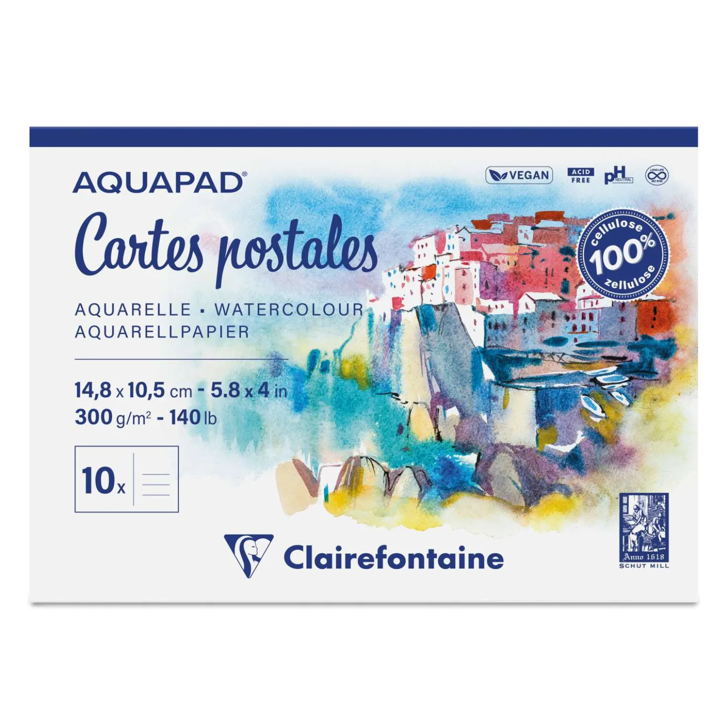 Clairefontaine AQUAPAD® Cartes postales, Postkarten-Block