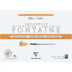 Clairefontaine Aquarellpapier FONTAINE Extra White, satiniert