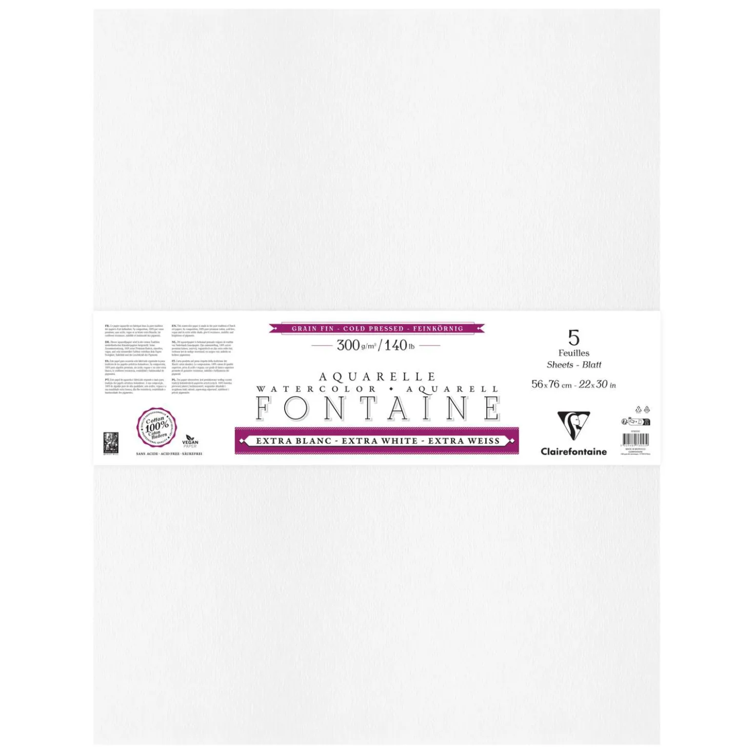 Clairefontaine Aquarellpapier FONTAINE Extra White feinkörnig
