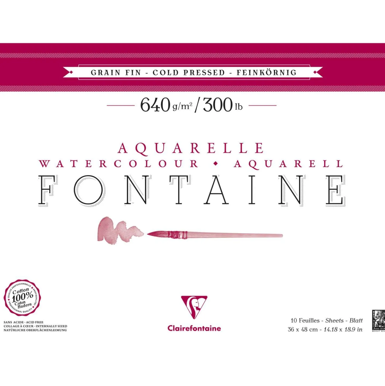 Clairefontaine Aquarellpapier FONTAINE 640 g/qm