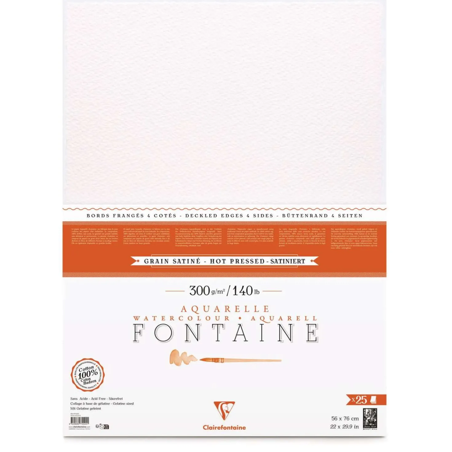 Clairefontaine Bütten-Aquarellpapier FONTAINE, Bogenware