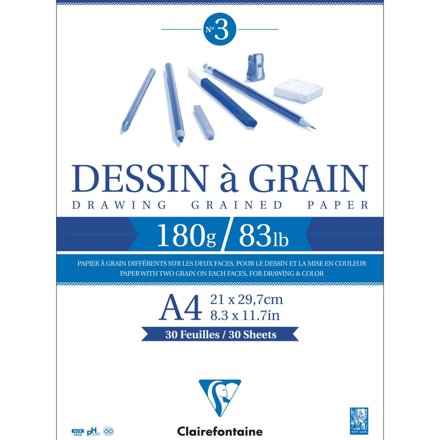 Clairefontaine "Dessin à Grain" Zeichenblock