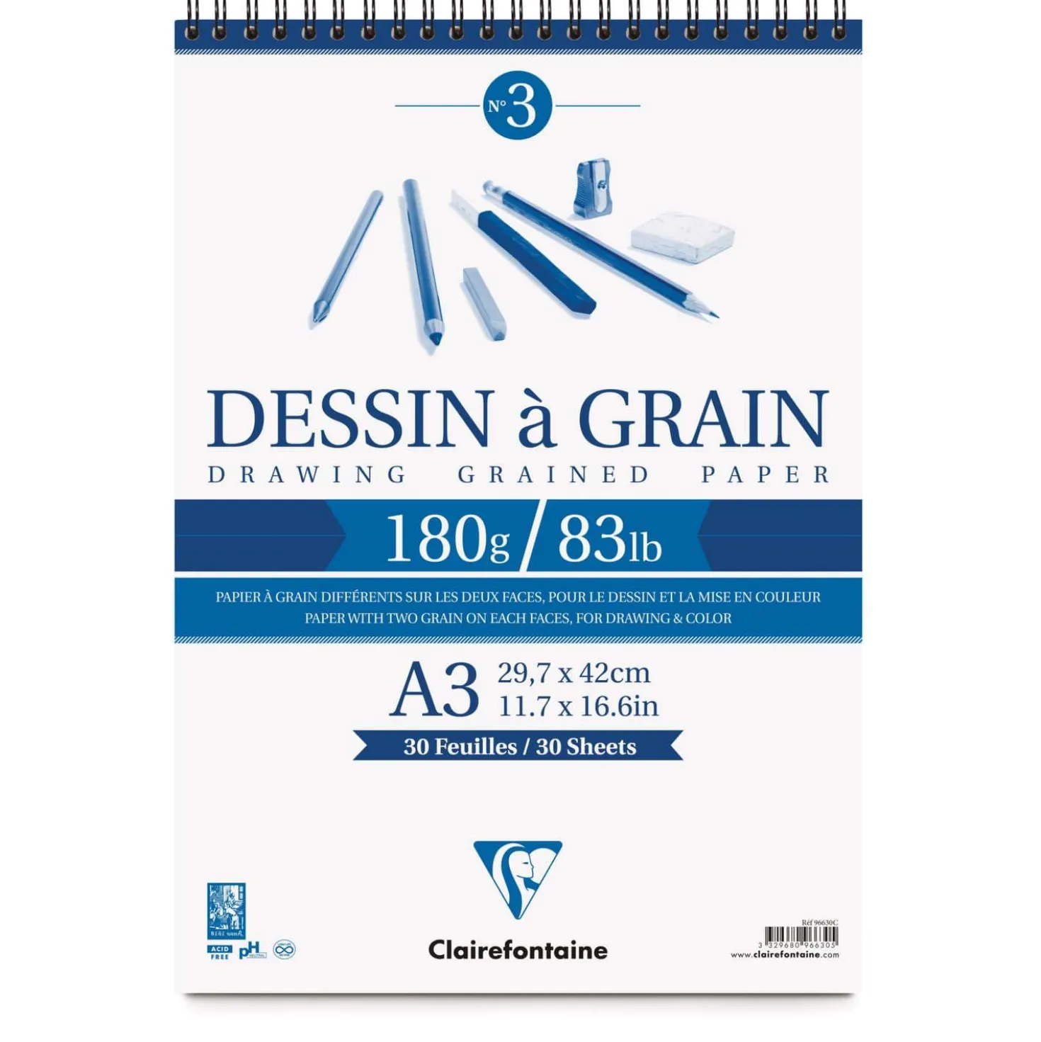 Clairefontaine "Dessin à Grain" Spiralblock