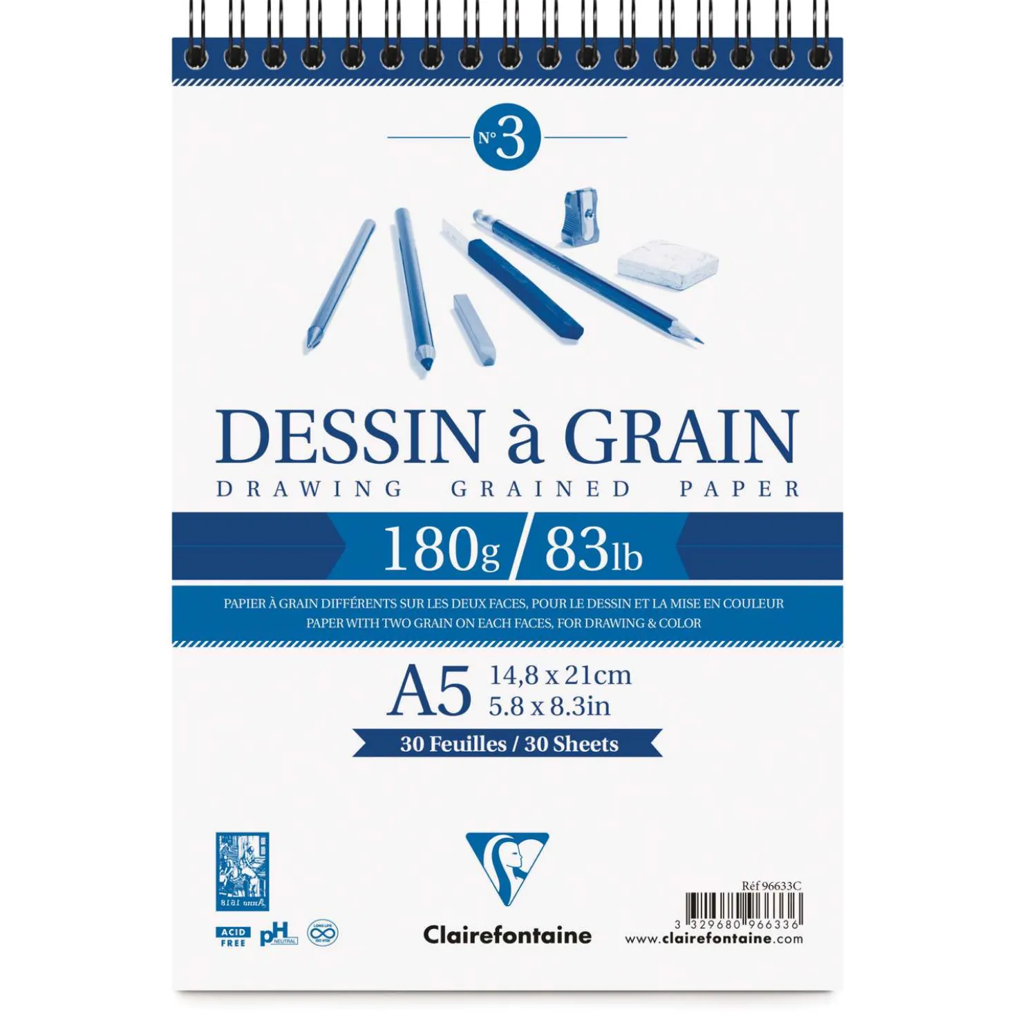 Clairefontaine "Dessin à Grain" Spiralblock
