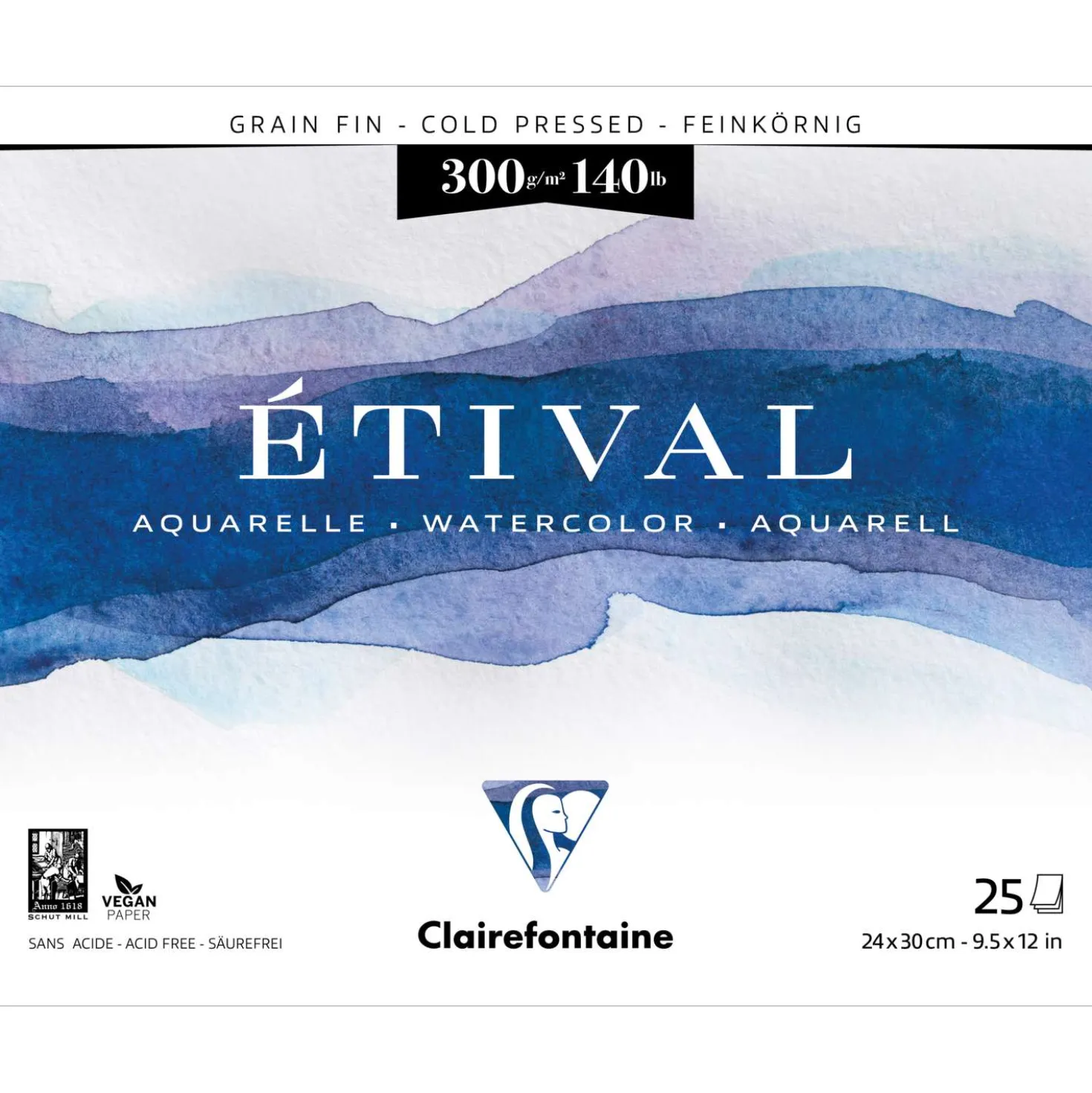 Clairefontaine ETIVAL Aquarellblock, Feinkorn
