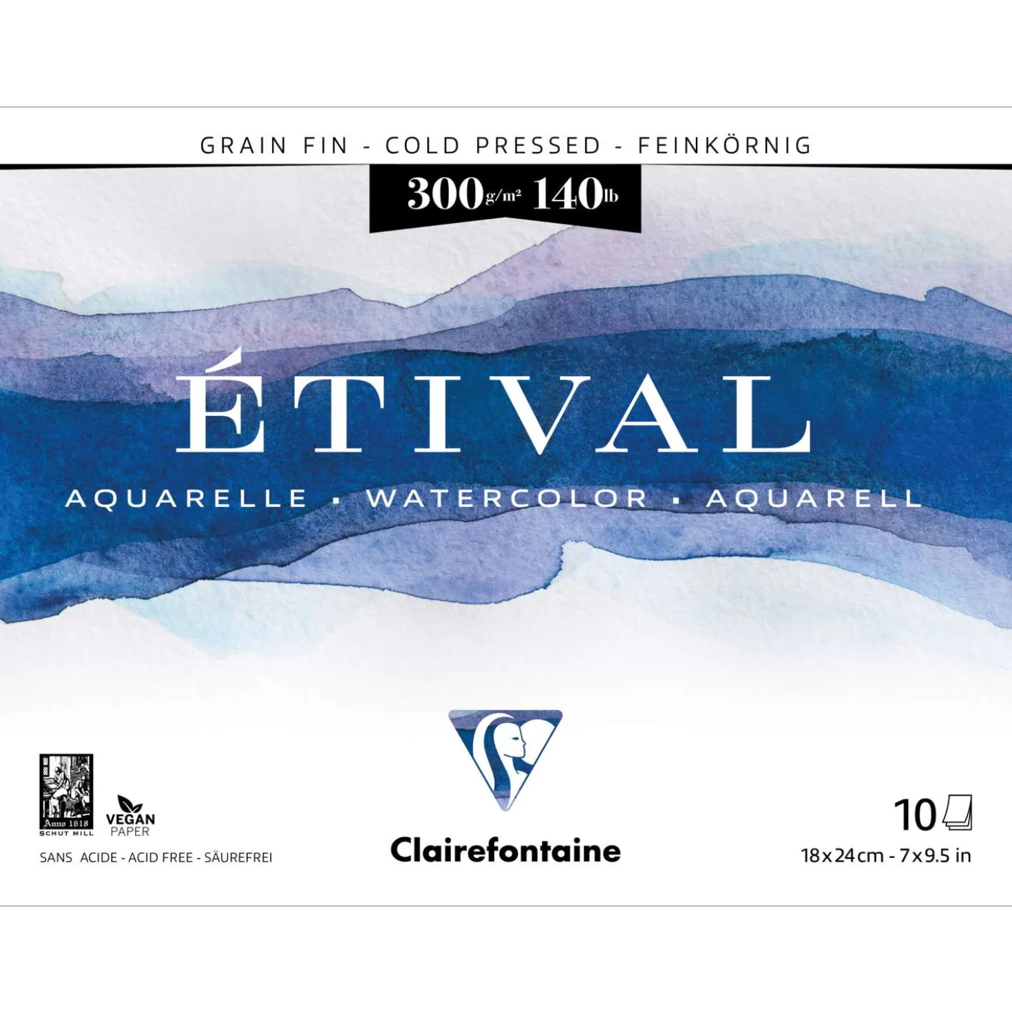 Clairefontaine ETIVAL Aquarellblock, Feinkorn