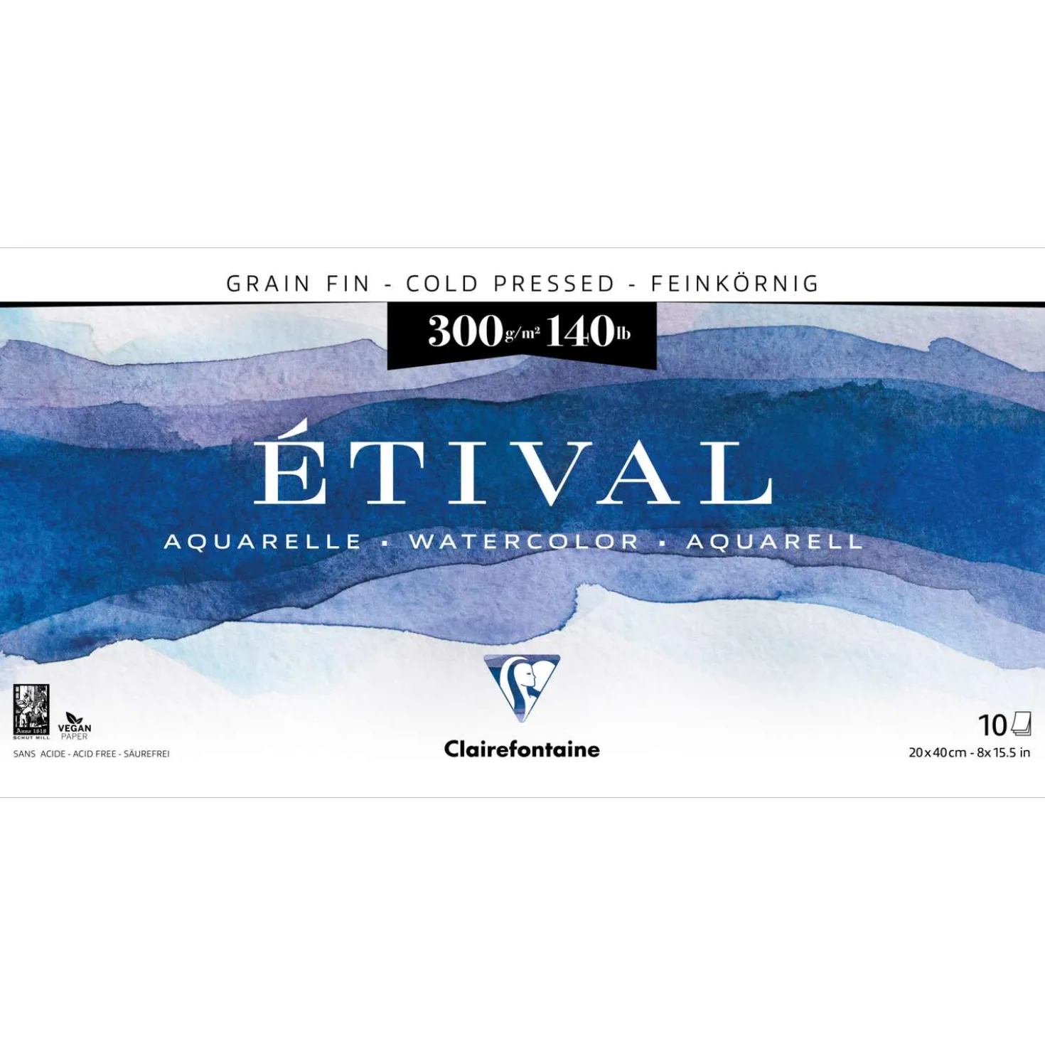 Clairefontaine ETIVAL Aquarellblock, Feinkorn
