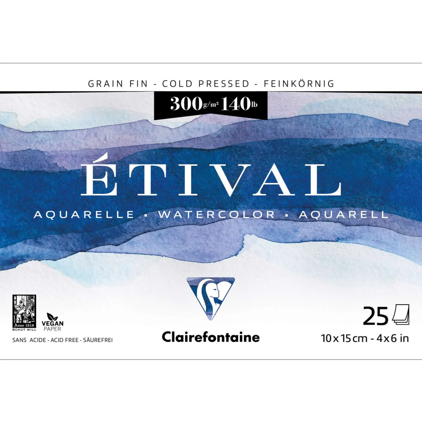 Clairefontaine ETIVAL Aquarellblock, Feinkorn