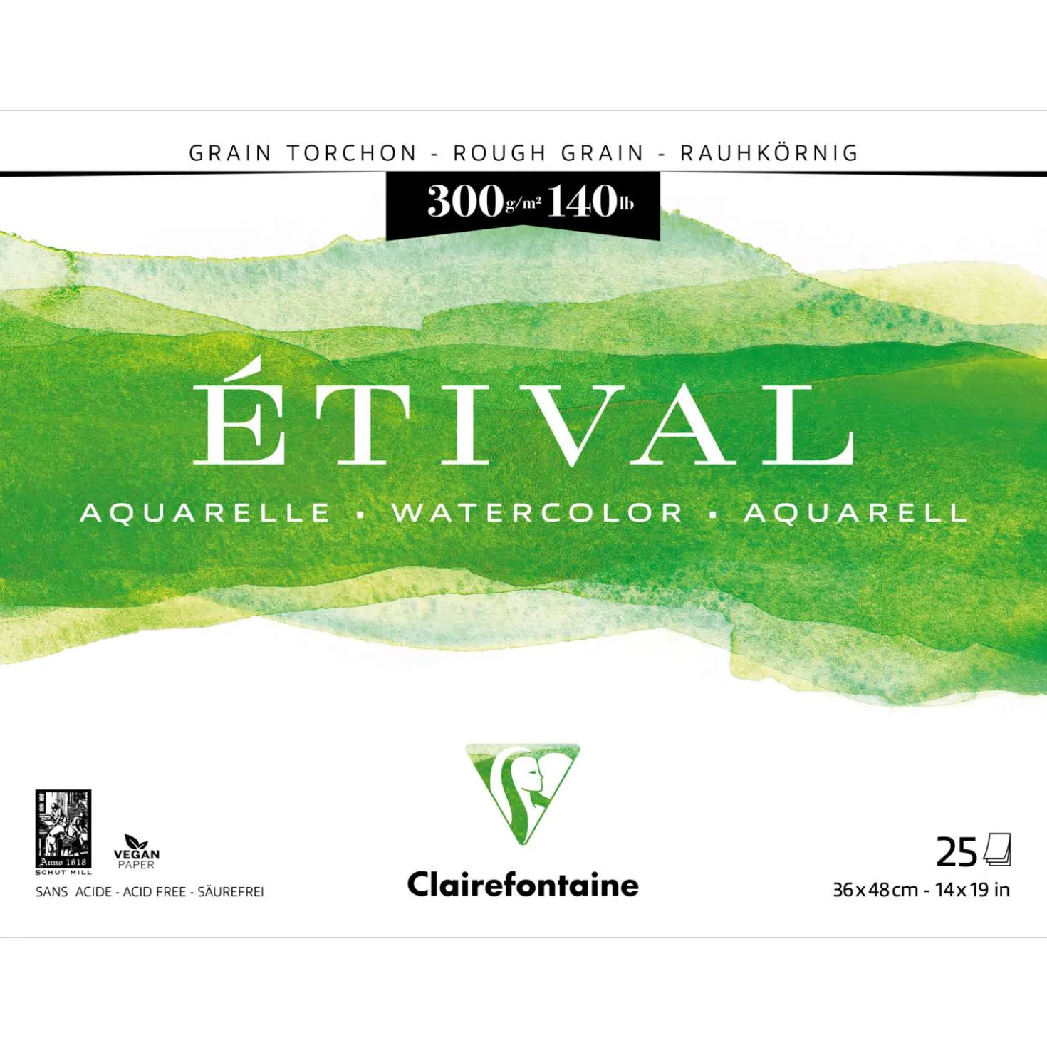 Clairefontaine ETIVAL Aquarellblock, Rau