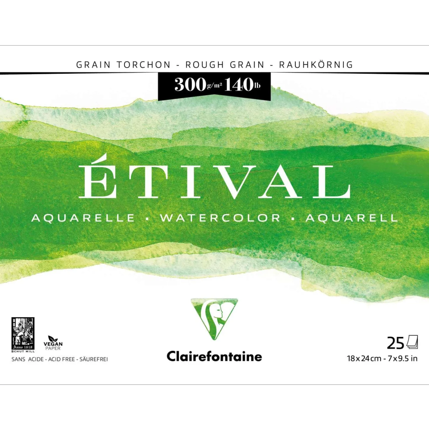 Clairefontaine ETIVAL Aquarellblock, Rau