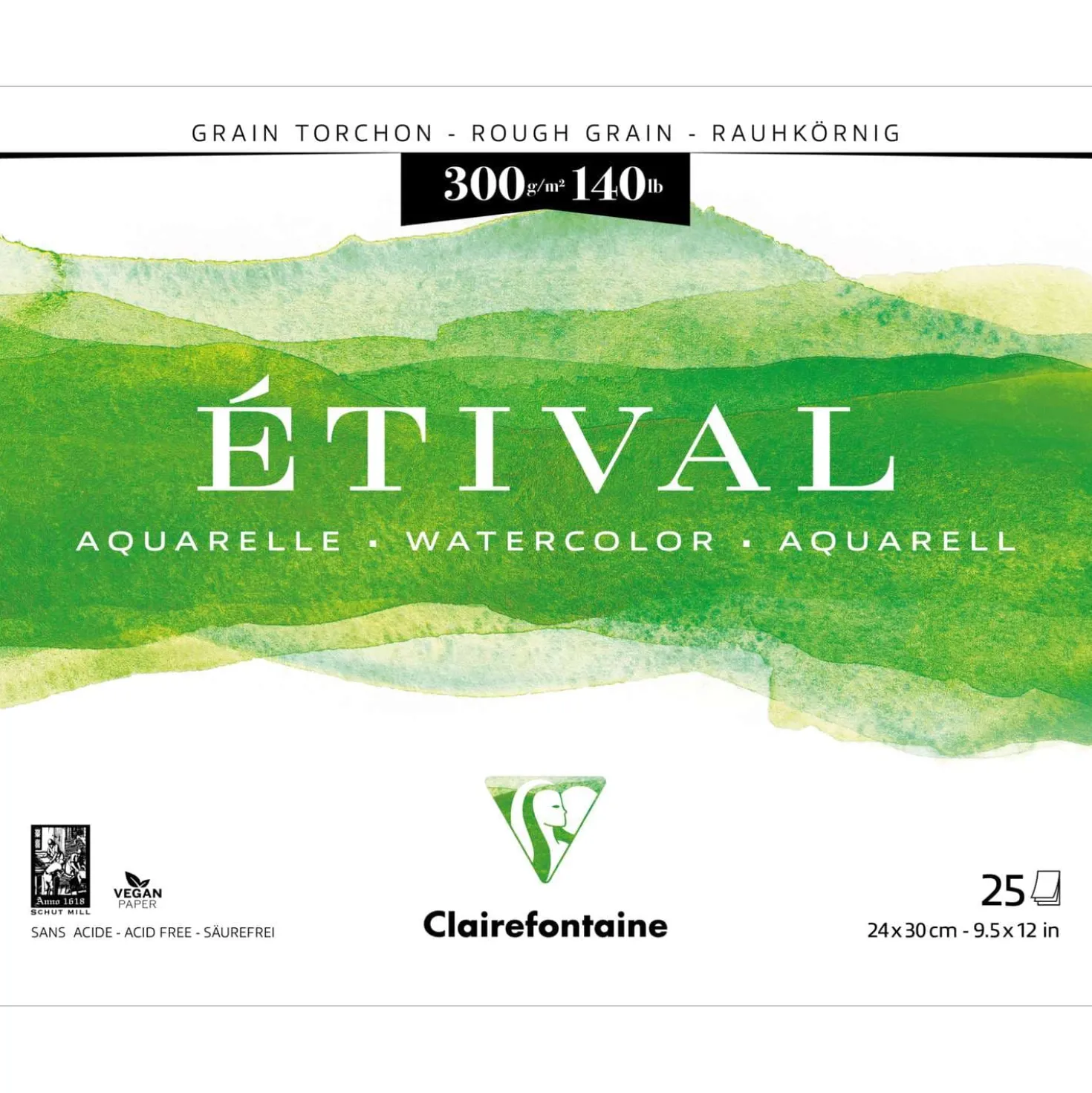 Clairefontaine ETIVAL Aquarellblock, Rau