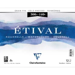 Clairefontaine ETIVAL Aquarell-Spiralblock, Feinkorn