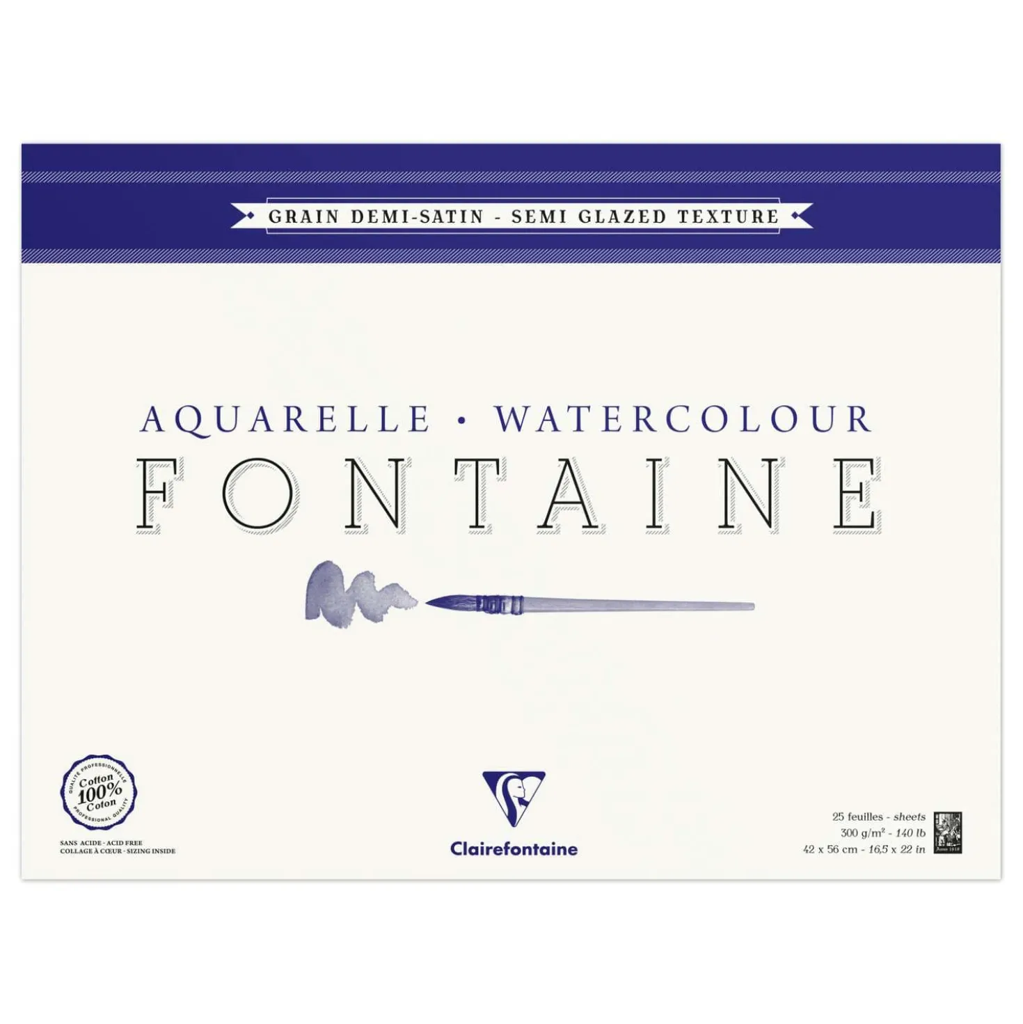 Clairefontaine FONTAINE Aquarellblock halbsatiniert