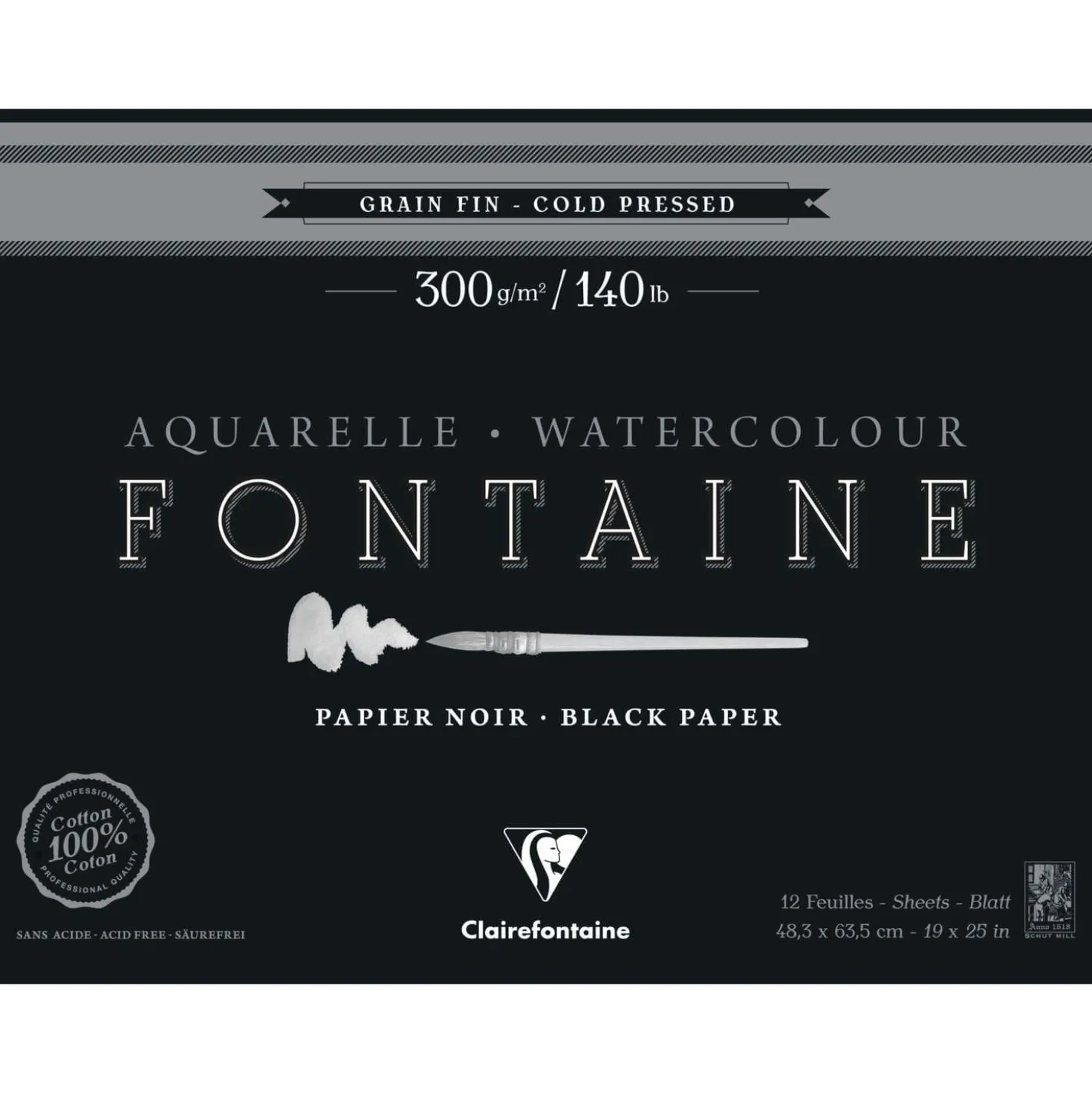Clairefontaine FONTAINE Aquarellblock Noir