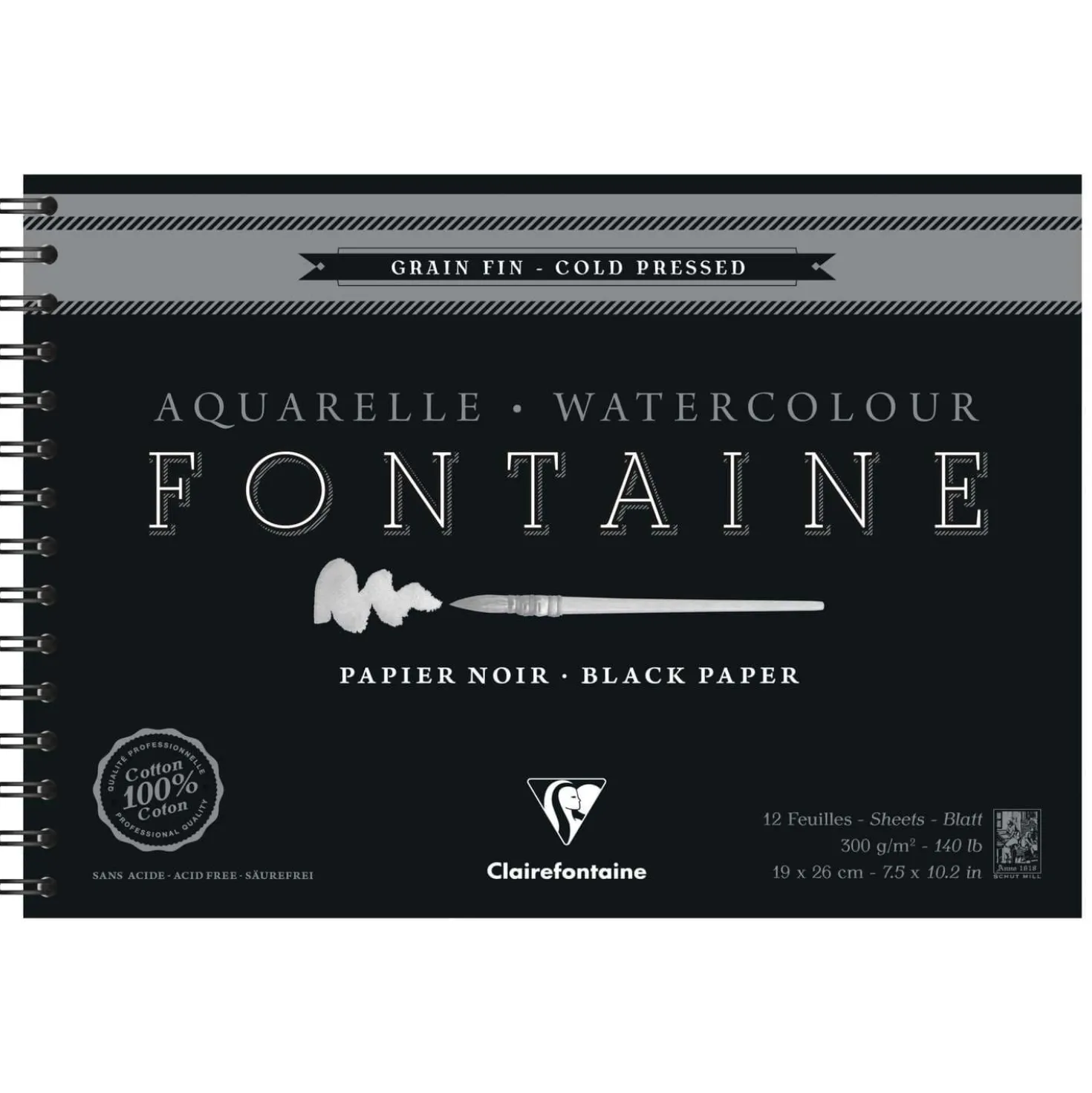 Clairefontaine FONTAINE Aquarellblock Noir