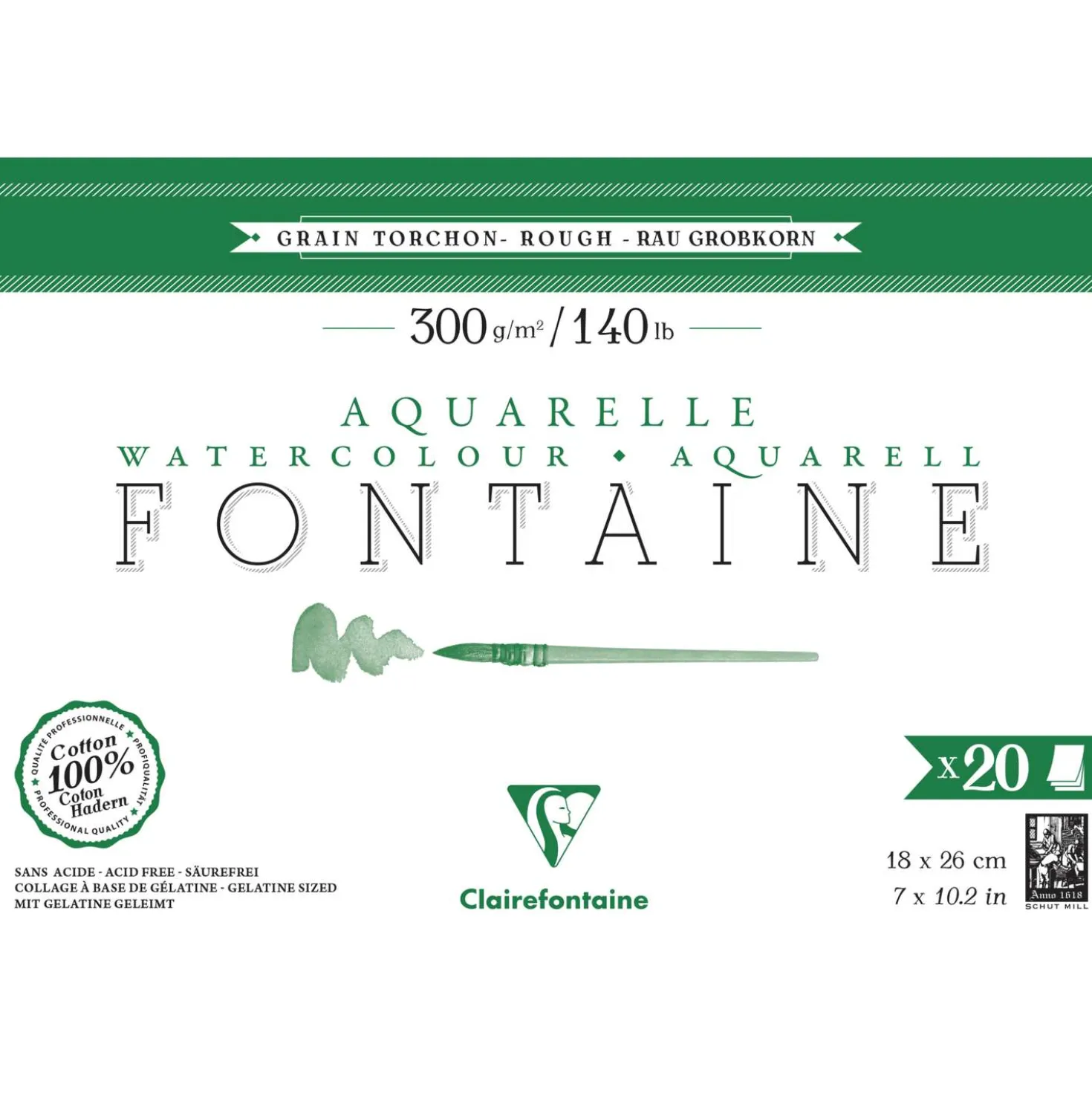 Clairefontaine FONTAINE Aquarellpapier Grobkorn