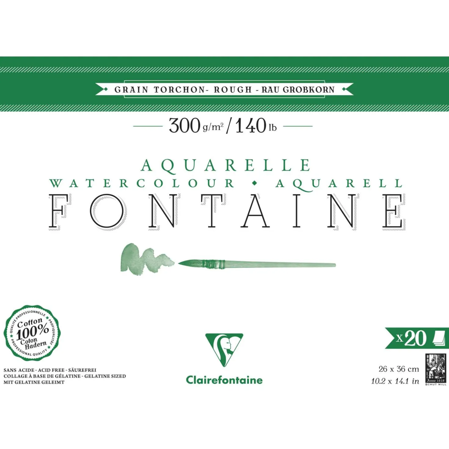 Clairefontaine FONTAINE Aquarellpapier Grobkorn