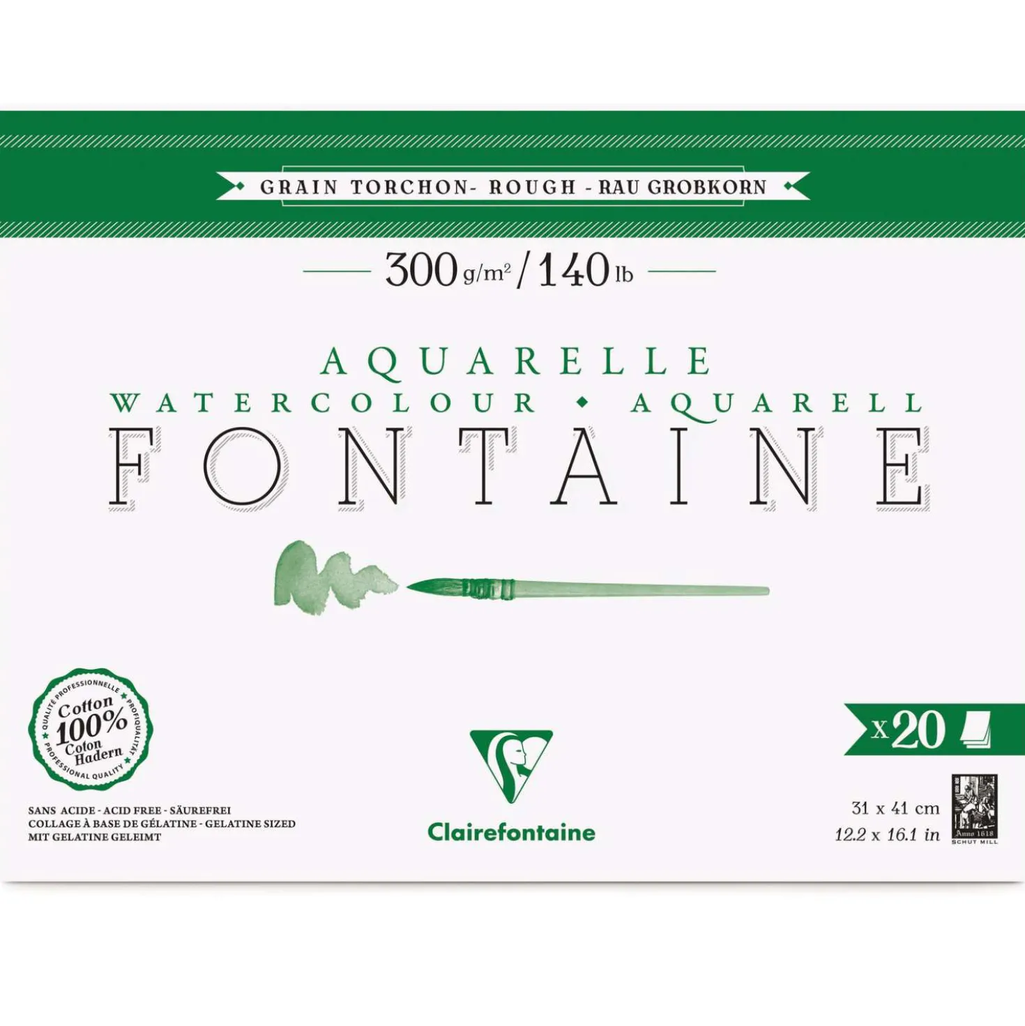 Clairefontaine FONTAINE Aquarellpapier Grobkorn
