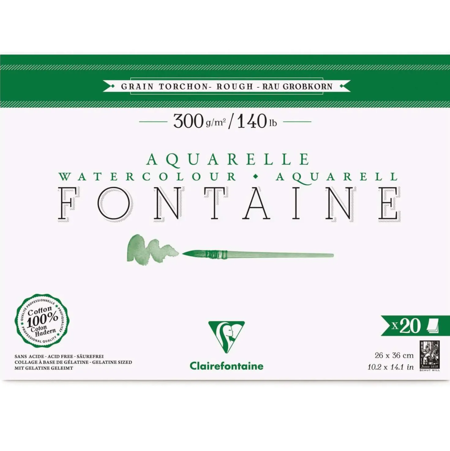 Clairefontaine FONTAINE Aquarellpapier Grobkorn