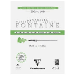 Clairefontaine FONTAINE Aquarellblock Extraweiß, Torchon