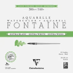 Clairefontaine FONTAINE Aquarellblock Extraweiß, Torchon